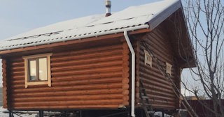 Баня из оцилиндрованного бревна под ключ в Люберцах - от 133809 рублей