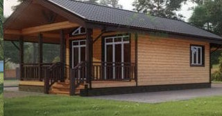 Проект одноэтажного дома из бруса с террасой - Строительство в Люберцах от Строй-Люб от 133809 руб.